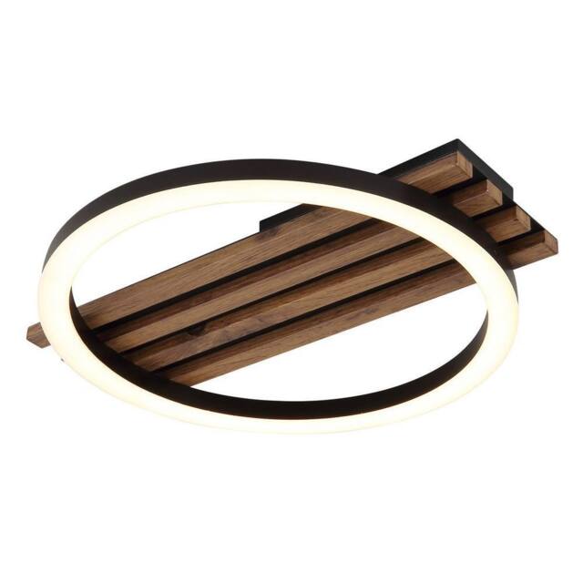 Netlighting Tisha 34x30cm Semi Flush Ceiling Light Matt Black LED 3000K - Size: 34x30 cm - image 1