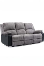 More4Homes Postana 2 Seater Manual High Back Jumbo Cord Fabric Recliner Sofa in Grey - thumbnail 2