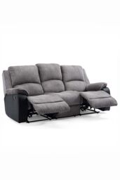 More4Homes Postana 2 Seater Manual High Back Jumbo Cord Fabric Recliner Sofa in Grey - thumbnail 3