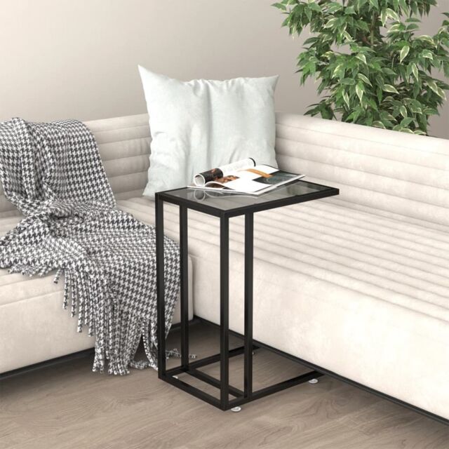 Berkfield Home Computer Side Table Black 50x35x65 cm Tempered Glass - Size: 50 x 35 x 65 cm - image 1