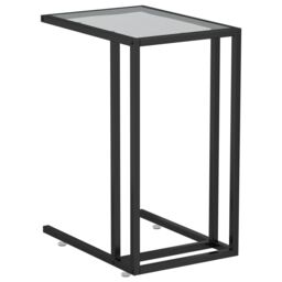 Berkfield Home Computer Side Table Black 50x35x65 cm Tempered Glass - Size: 50 x 35 x 65 cm - thumbnail 2