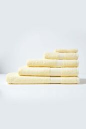 Homescapes 500 GSM Turkish Cotton Towel Soft, Absorbent & Quick-Drying in Yellow