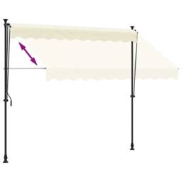 Berkfield Home Retractable Awning Cream 300x150 cm Fabric & Steel - thumbnail 6