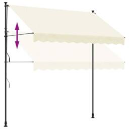 Berkfield Home Retractable Awning Cream 300x150 cm Fabric & Steel - thumbnail 7