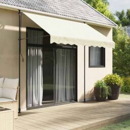 Berkfield Home Retractable Awning Cream 300x150 cm Fabric & Steel - thumbnail 2