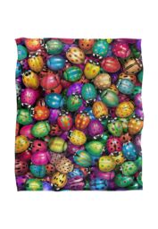 JQ Licensing Royce Mcclure Beetlemania Colorful Beetle Pattern Silky Touch Super Soft Throw Blanket 152 X 127 cm in White - thumbnail 1