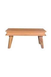 IH Design Classic Style Solid Sheesham Wood Medium Dining Bench Natural in Light Brown - thumbnail 2