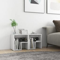 Berkfield Home Bed Cabinets 2 pcs High Gloss White 40x30x40 cm Engineered Wood - Size: 40 x 30 x 40 cm - thumbnail 1