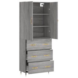 Berkfield Home Highboard Grey Sonoma 69.5x34x180 cm Engineered Wood - thumbnail 4