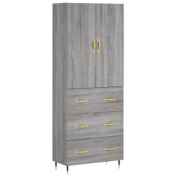 Berkfield Home Highboard Grey Sonoma 69.5x34x180 cm Engineered Wood - thumbnail 2