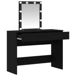 Berkfield Home Modern Dressing Table with Mirror&LED Lights Black Oak Engineered Wood - thumbnail 5
