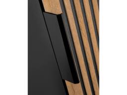 Vente-unique Fluted Wall-Hung Bathroom Unit With Inset Basin & Tall Unit - Light in Black - thumbnail 7