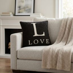 Orsina Love Words Cushion in Black - thumbnail 2
