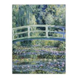 "Artery8 Water Lilies & Japanese Bridge Monet Vintage Wall Art Print Poster in Green - Size: W12"" x H16""" - thumbnail 1