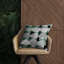 Warren Reed - Designer Geometric Grey Green Outdoor Cushion - Size: 60 cm x 60 cm - thumbnail 2