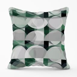 Warren Reed - Designer Geometric Grey Green Outdoor Cushion - Size: 60 cm x 60 cm - thumbnail 1