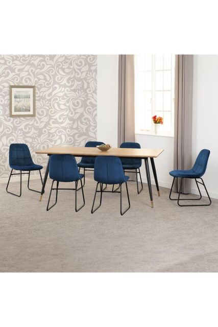 Seconique Hamilton Large Dining Set with Lukas Chairs in Blue - image 1