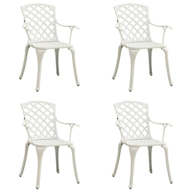 Berkfield Home Garden Chairs 4 pcs Cast Aluminium White - image 1