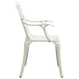 Berkfield Home Garden Chairs 4 pcs Cast Aluminium White - thumbnail 4