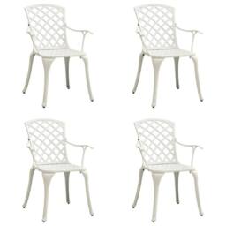 Berkfield Home Garden Chairs 4 pcs Cast Aluminium White