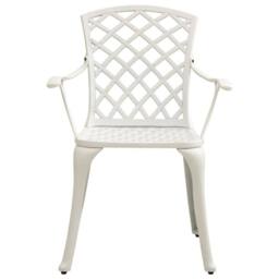 Berkfield Home Garden Chairs 4 pcs Cast Aluminium White - thumbnail 3