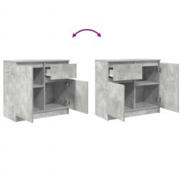 Berkfield Home Sideboard with Drawer Concrete Grey 71x35x65 cm Engineered Wood - Size: 71 x 35 x 65 cm - thumbnail 9