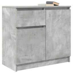 Berkfield Home Sideboard with Drawer Concrete Grey 71x35x65 cm Engineered Wood - Size: 71 x 35 x 65 cm - thumbnail 4