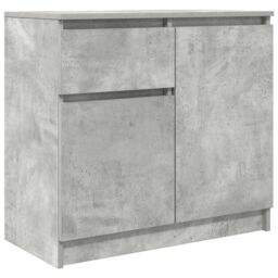 Berkfield Home Sideboard with Drawer Concrete Grey 71x35x65 cm Engineered Wood - Size: 71 x 35 x 65 cm - thumbnail 2