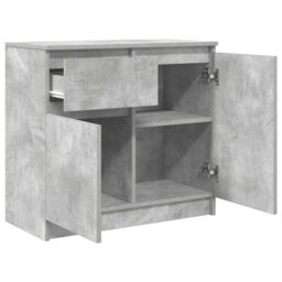 Berkfield Home Sideboard with Drawer Concrete Grey 71x35x65 cm Engineered Wood - Size: 71 x 35 x 65 cm - thumbnail 5
