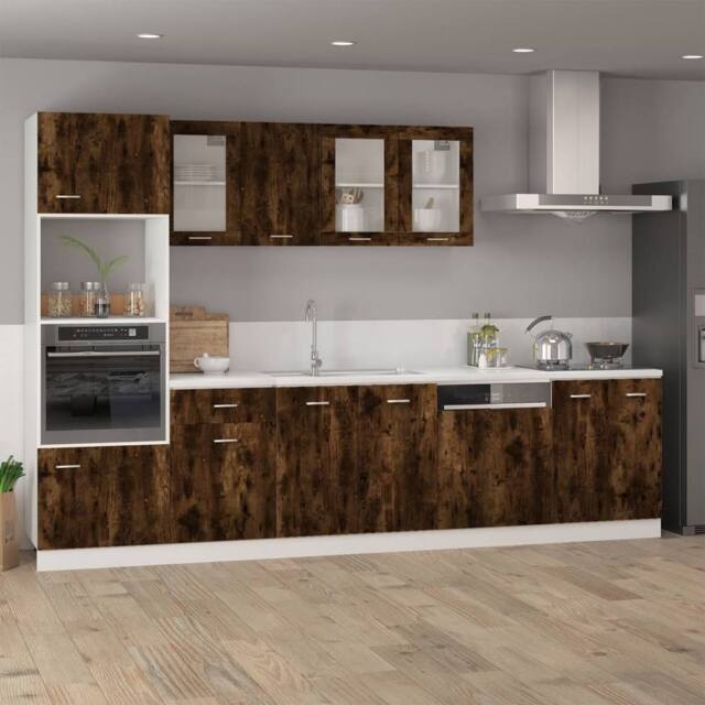 Berkfield Home Hanging Cabinet Smoked Oak 39.5x31x60 cm Engineered Wood in Brown - image 1