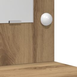 Berkfield Home 3-Piece Dressing Table Set with LED in Artisan Oak Engineered Wood in Brown - thumbnail 9