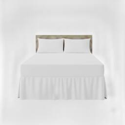 Snug City Fitted Valance Bed Sheet Polycotton Mattress Cover & Frill Easy Care in White - Size: Super King - thumbnail 2