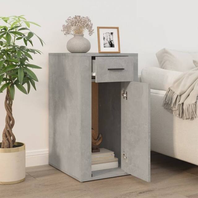 Berkfield Home Decorative Desk Cabinet Concrete Grey 40x49x75 cm Engineered Wood - Size: 40 x 49 x 75 cm - image 1
