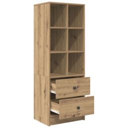 Berkfield Home Artisan Oak Shelving Unit Artisan Oak Engineered wood Medium in Brown - thumbnail 4