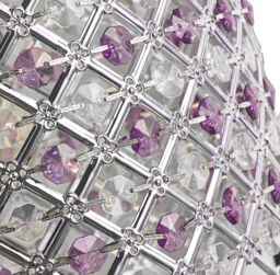 Happy Homewares Modern Sparkly Ceiling Pendant Light Shade with Beads in Purple - thumbnail 3