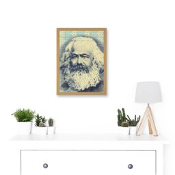 Artery8 Painting Political Karl Marx Banknote Design Communism Artwork Framed Wall Art Print A4 in Light Oak - thumbnail 2