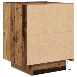 Berkfield Home Bedside Cabinet with LED Lights Old Wood 45x40x55 cm in Brown - Size: 45 x 40 x 55 cm - thumbnail 8