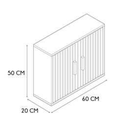 CALICOSY KLAUS 2-Door Wall Cabinet With Grooved Fronts, 60 Cm Wide in Light Brown - thumbnail 4