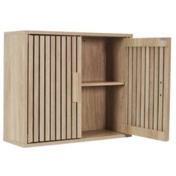CALICOSY KLAUS 2-Door Wall Cabinet With Grooved Fronts, 60 Cm Wide in Light Brown - thumbnail 3