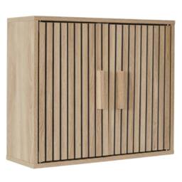 CALICOSY KLAUS 2-Door Wall Cabinet With Grooved Fronts, 60 Cm Wide in Light Brown - thumbnail 1