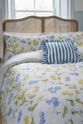 Helena Springfield 'Sweetpea' Cotton Duvet Cover Set in White - Size: Single - thumbnail 2