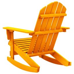 Berkfield Home Garden Adirondack Rocking Chair Solid Fir Wood Orange - thumbnail 4