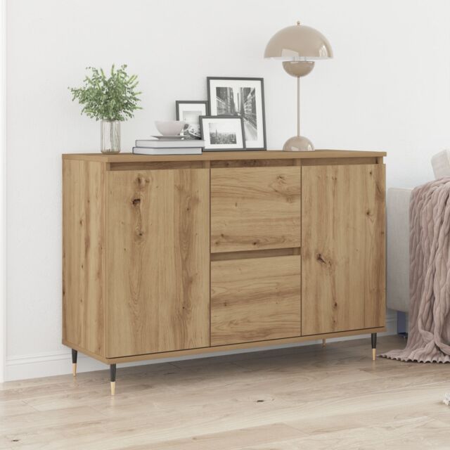 Berkfield Home Sideboard with Doors & Drawers Artisan Oak 101, 5x35x70 cm in Brown - Size: 5 x 35 x 70 cm - image 1