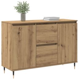 Berkfield Home Sideboard with Doors & Drawers Artisan Oak 101, 5x35x70 cm in Brown - Size: 5 x 35 x 70 cm - thumbnail 3