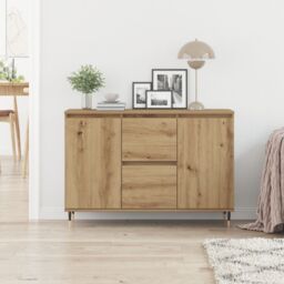 Berkfield Home Sideboard with Doors & Drawers Artisan Oak 101, 5x35x70 cm in Brown - Size: 5 x 35 x 70 cm - thumbnail 4