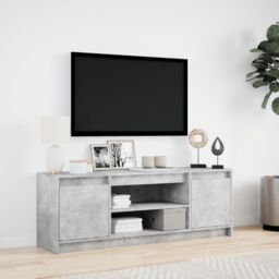 Berkfield Home TV Cabinet with LED Concrete Grey 139.5x34x50 cm Engineered Wood - thumbnail 4