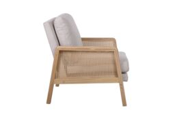 Birlea Rattan Arm Chair Accent White Fabric Ivy Easy Chair - thumbnail 5