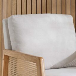 Birlea Rattan Arm Chair Accent White Fabric Ivy Easy Chair - thumbnail 2
