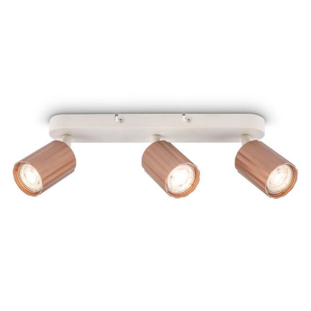 BRILONER 3 Way Ceiling Light Spotlight GU10 Flush Adjustable Metal Coffee in Brown - image 1
