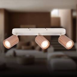 BRILONER 3 Way Ceiling Light Spotlight GU10 Flush Adjustable Metal Coffee in Brown - thumbnail 2